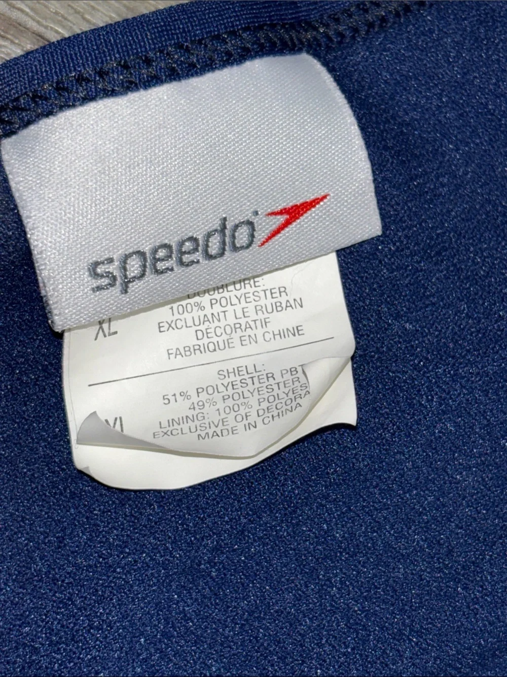 Speedo Women's Guard Swimsuit Sport Bra Top Endurance Lite Navy, sz XL